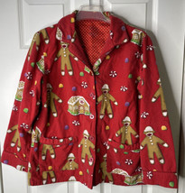 Nick &amp; Nora Medium Sleepwear SHIRT ONLY Holiday Sock Monkey Gingerbread ... - £7.86 GBP