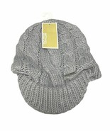 Michael Michael Kors Women’s Gray Cable Knit Newsboys One Size Cap Hat M... - $34.24 CAD