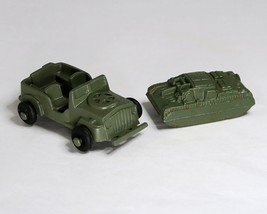 Lido Army Jeep &amp; Tank Vintage 1950s Small Military Mobile Unit Playset Toys - $14.70