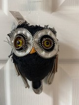 Silvestri 6 inch Steam Punk Zipper Owl Halloween Ornament Hanging Felt  ... - £6.69 GBP