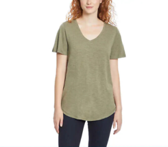 Jessica Simpson Ladies&#39; Size Large, V-Neck Flutter Sleeve Tee, Green  - £9.58 GBP
