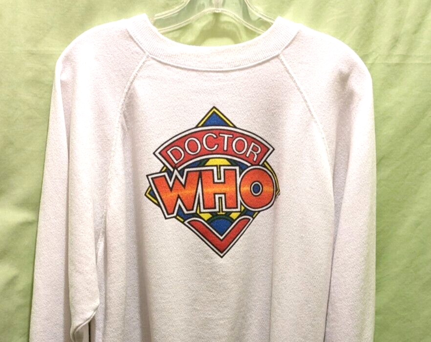 Primary image for BBC Doctor Who White Pullover Sweatshirt Size XXL 50 - 52 Hanes BBC 1982 Davison