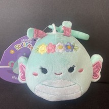 Squishmallows 3.5 inch Easter 2024 CLIP ON Reina The Butterfly With Flowers NEW - £7.46 GBP