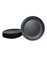 Pack Of 6 Black Silk Melamine Round Dinner Plates 10&quot;D Restaurant Supply - $72.13 CAD