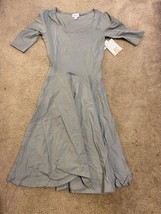 NEW LulaRoe Solid Light Gray Grey Nicole XS Fitted Top Full Skirt - £11.71 GBP