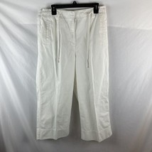 Orvis Womens 100% Cotton White Pull On Pants Drawstring Waist Large 16 C... - £11.12 GBP