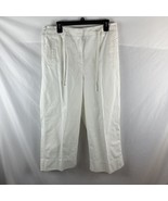 Orvis Womens 100% Cotton White Pull On Pants Drawstring Waist Large 16 C... - £10.98 GBP