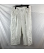 Orvis Womens 100% Cotton White Pull On Pants Drawstring Waist Large 16 C... - $265.79 MXN