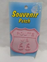 Pink Route US 66 Embroidered Iron On Patch 2 1/2&quot; - £28.15 GBP