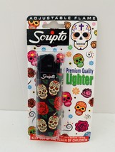 Scripto Premium Quality Lighter *Skulls and Roses Design* (Adjustable Fl... - £7.81 GBP