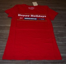 Women&#39;s Teen The Office Dunder Mifflin Happy Holidays Christmas T-Shirt Xs New - £15.64 GBP