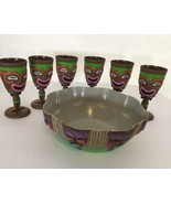 Tiki Goblets Wine Glasses Set of 6 Plastic Hawaiian Luau Party Cups Trib... - $91.04 CAD