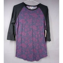 NWT Lularoe Randy Gray With Pink Floral Design &amp; Dark Gray Sleeves Size Small - £12.20 GBP