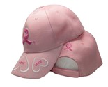 AES Breast Cancer Pink Ribbon 3 Heart Hope Faith Love Embroidered Baseba... - $9.89