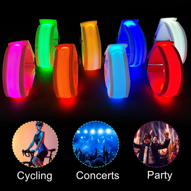 M.Best 8Pcs LED Light up Bracelets Glow Flashing Wristbands Glow in the Dark Par Item image 2