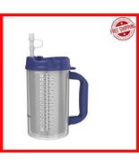Blue 32 oz Cold Drink Mug with Double Wall Insulation &amp; Straw - Dishwash... - $46.81 CAD
