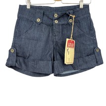 LoLo denim shorts sz 9 womens cuffed very cool stretch fit thick band da... - £15.82 GBP