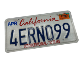 California State Metal License Plate 2000s 4ERNO99 San Francisco 49ers NFL - £14.95 GBP