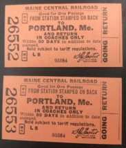 Lot of two (2) Vintage Maine Central Railroad MEC Portland Coaches Orang... - £7.46 GBP