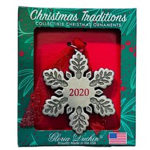 Christmas Tree Ornament Snowflake Year 2020 Pewter Gloria Duchin USA - £8.88 GBP