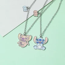 1pair Disney Cartoon Lilo Stitch Necklace Lovely Charm Romantic -Necklace - $2.40