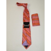 Men's Stacy Adams Business Tie Hankie Set 2 piece Hand finish St35 Pink orange image 2