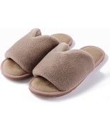 Womens Fuzzy Comfy Rubber Sole Slippers Open Toe Non Slip Indoor Shoes U... - €17,18 EUR