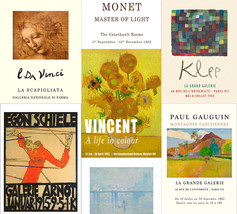 Art Gallery Exhibition Poster: Monet, da Vinci, Clover, Gauguin, Schiele Patt... - $5.45+