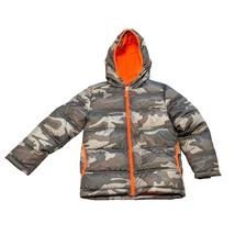 Faded Glory Camo Boys Puffer Winter Jacket Size M-8 Orange Soft Lining Name Tag - £12.68 GBP