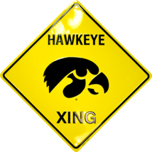 Iowa HAWKEYES XING 12&quot; x 12&quot; Embossed Metal Crossing Sign - £7.95 GBP