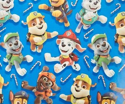1 Roll Paw Patrol Candy Cane Gridline Christmas Wrapping Paper 60 sq ft - $10.00