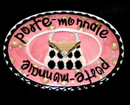 Girlie Girl Porte Monnaie Ceramic Jewelry Plate - £5.57 GBP