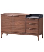 Bevis 53&quot; Server, Green Fabric &amp; Walnut Finish - $17,506.34 MXN