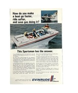Vintage 1969 Evinrude Sportsman Boat Gull Wing Hull Magazine Print Ad 7&quot;... - €6,54 EUR