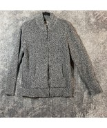 Converse Sweater Womens Large Static Knit Full Zip Acrylic Ribbed Grandpa - £14.18 GBP
