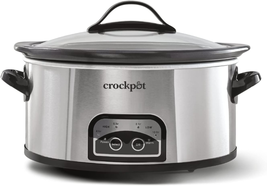 Deluxe 6 Quart Programmable Slow Cooker Timer Auto Food Warmer Stainless Steel - £62.14 GBP