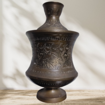 Old Vintage Brass Middle East Islamic Handcrafted Etched Water Pot Vase ... - £44.45 GBP