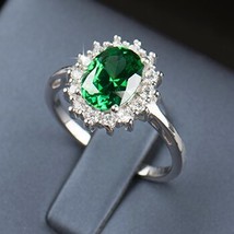 2.0Ct Fasion Real Solid 925 Sterling Silver Ring Fashion Women Gift 5A Zircon Je - £15.90 GBP