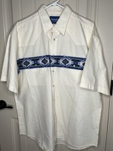 Vintage Wrangler Western Shirt XL Wrap Around Aztec Geometric Pearl Snap... - £26.63 GBP