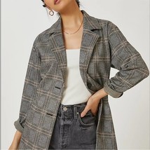 ANTHROPOLOGIE Avec Les Filles Ponte Plaid Long Line Blazer Size XS Swiftie - €61,73 EUR