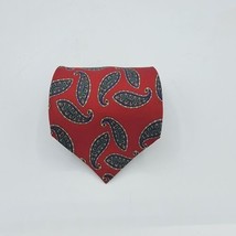 Brown &amp; Church, Tie Silk Blue And Red Geometric Design, 56 By 3.5 Inches - £7.18 GBP