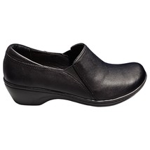 Clarks Grasp Chime Clogs Shoes Womens 8M Black Leather Slip Resistant 26066726 - £24.92 GBP