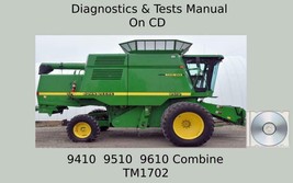 John Deere 9410  9510  9610 Combine Diagnostics &amp; Tests Technical Manual TM1702 - £14.92 GBP