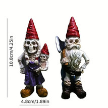 1 Pair,Halloween Zombie Gnomes Family Of Skeleton Figurine - £13.44 GBP