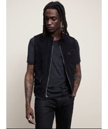 $1498 New John Varvatos Collection Zip-Front Closure Suede Leather Vest ... - £209.57 GBP