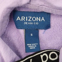 Arizona Jeans Co Sweatshirt Womens S Purple Short Sleeve Drawstring Hooded - $22.75