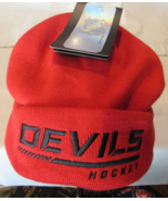 NHL New Jersey Devils Fanatics Beanie Locker Room Hat NHL Knit OS Red wi... - £28.14 GBP
