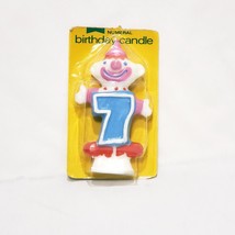 Clown Numeral Birthday Candle 7 McCormick &amp; Co.  1974 Old New Stock 4&quot; P... - $16.82