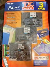 BROTHER P-TOUCH TZ Tape 3 Pack 1/2" &amp; 3/8" Factory Sealed TZ-2322 - $19.68