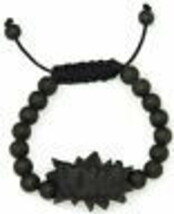 Pow Armband Neu Natürlich Gut Holz Stil Verstellbarer Makramee Mit 10mm Perlen - £8.42 GBP